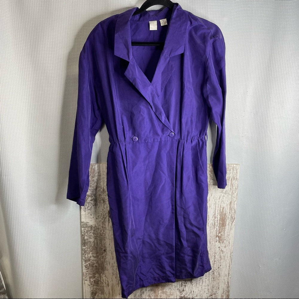 Vintage GWC Size 6 Purple Silk Dress